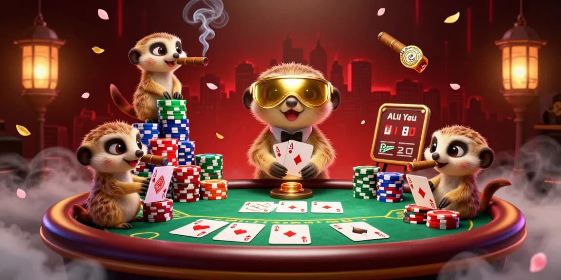 Experience PGSLOT’s colorful casino scene as meerkats skillfully manage their thrilling game.