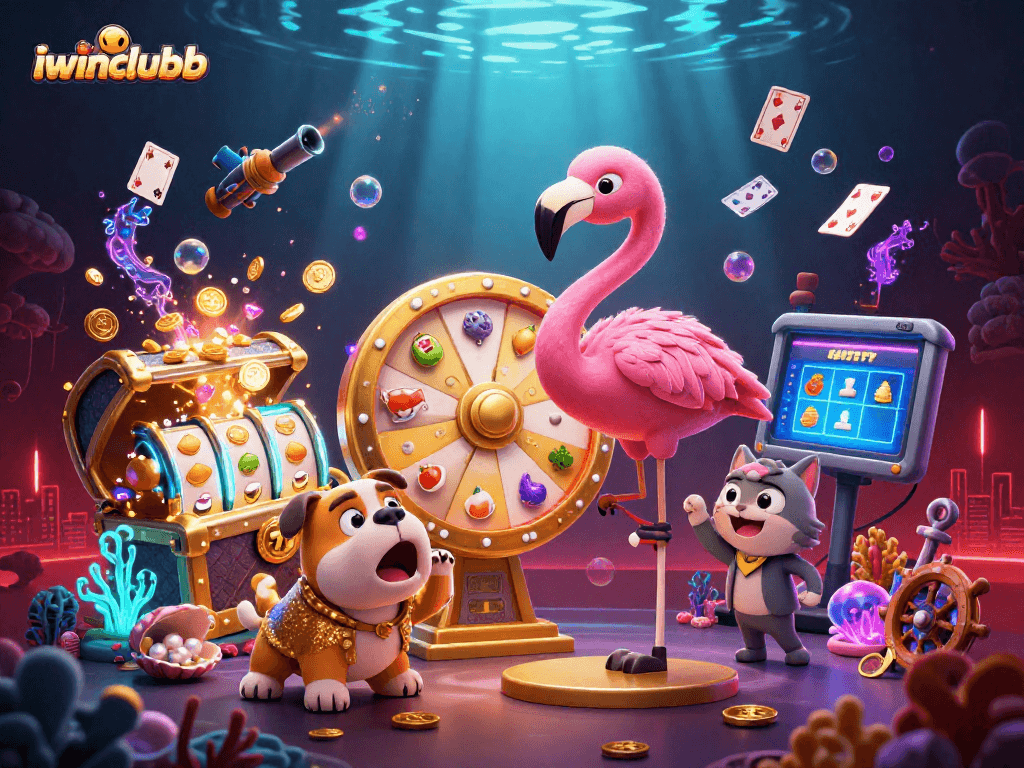 Experience thrilling prizes at iwinclubb with a dynamic game show scene filled with riches and excitement.