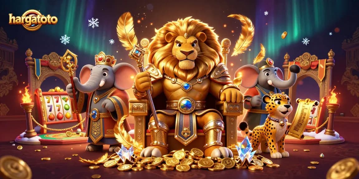 Experience hargatoto's dynamic slot games in this vibrant casino scene full of action.