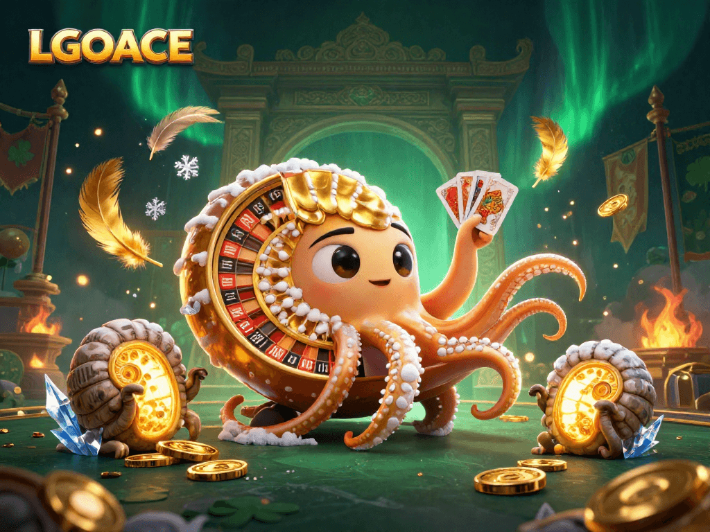 LGOACE dazzles as players spin the roulette in a vibrant casino scene featuring a giant nautilus with golden accents.