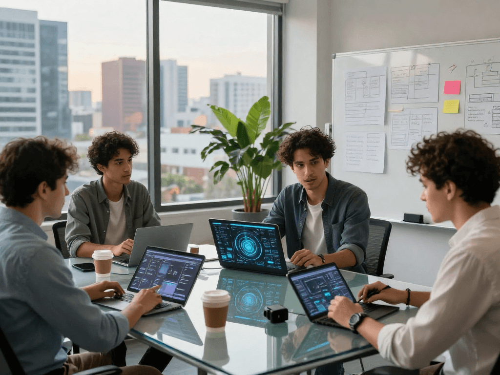 Collaborative workspace showcasing spicy ai innovations in a tech startup.