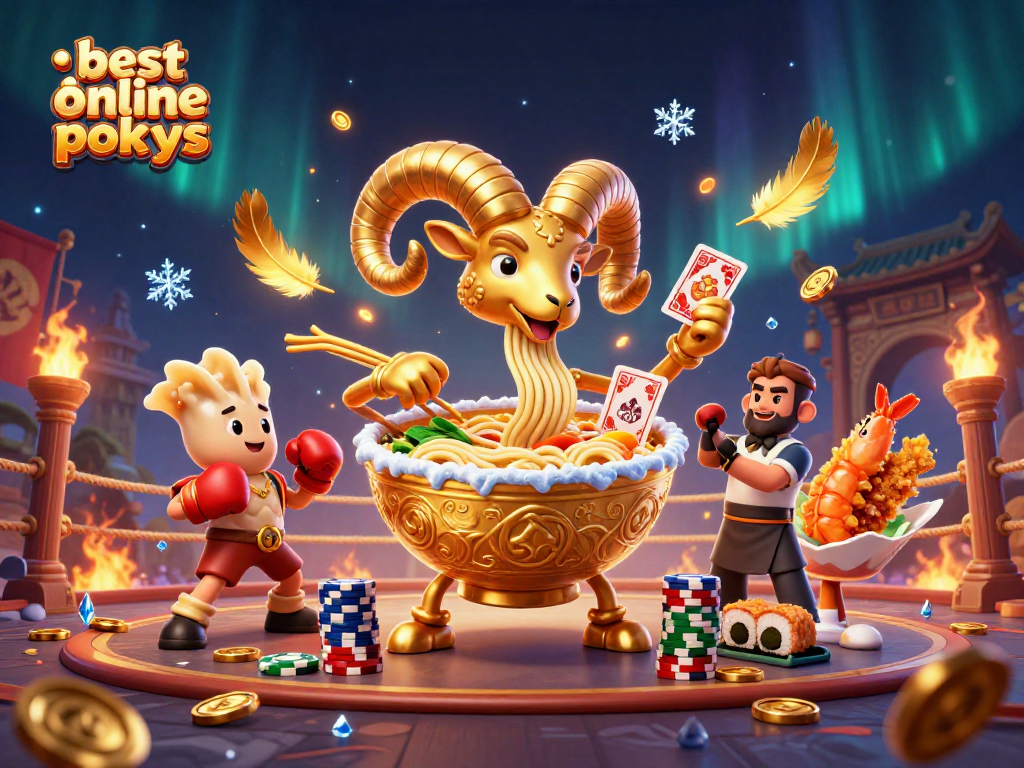 Experience the excitement of the best online pokies with vibrant characters in a dynamic casino scene.