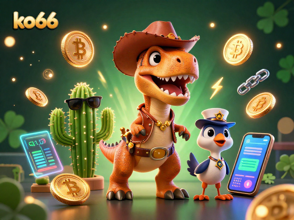 Experience thrilling gameplay at ko66 with our vibrant 3D illustration of a gaming adventure.