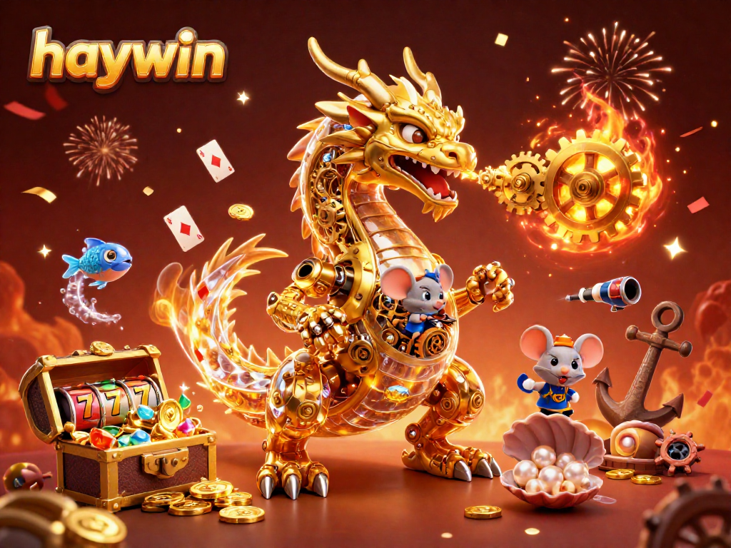 Experience the excitement of haywin's immersive online games with vibrant visuals in a dynamic casino-themed scene.