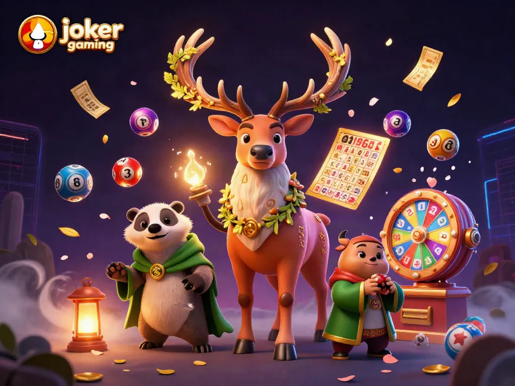 การเล่น joker gaming พร้อมลูกบอลลอตเตอรี่ การ์ดบิงโก และวงล้อรางวัล