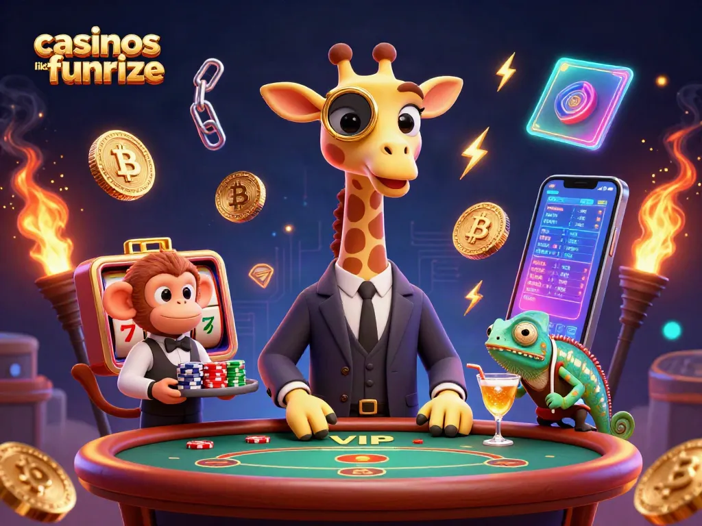 Experience casinos like Funrize with a high-roller giraffe at a VIP poker table.