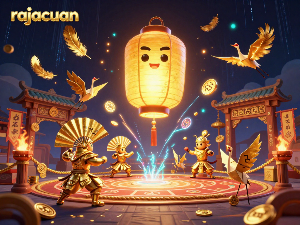 Engage in thrilling Sicbo Dice action at rajacuan, illuminated by a magical golden lantern spirit.