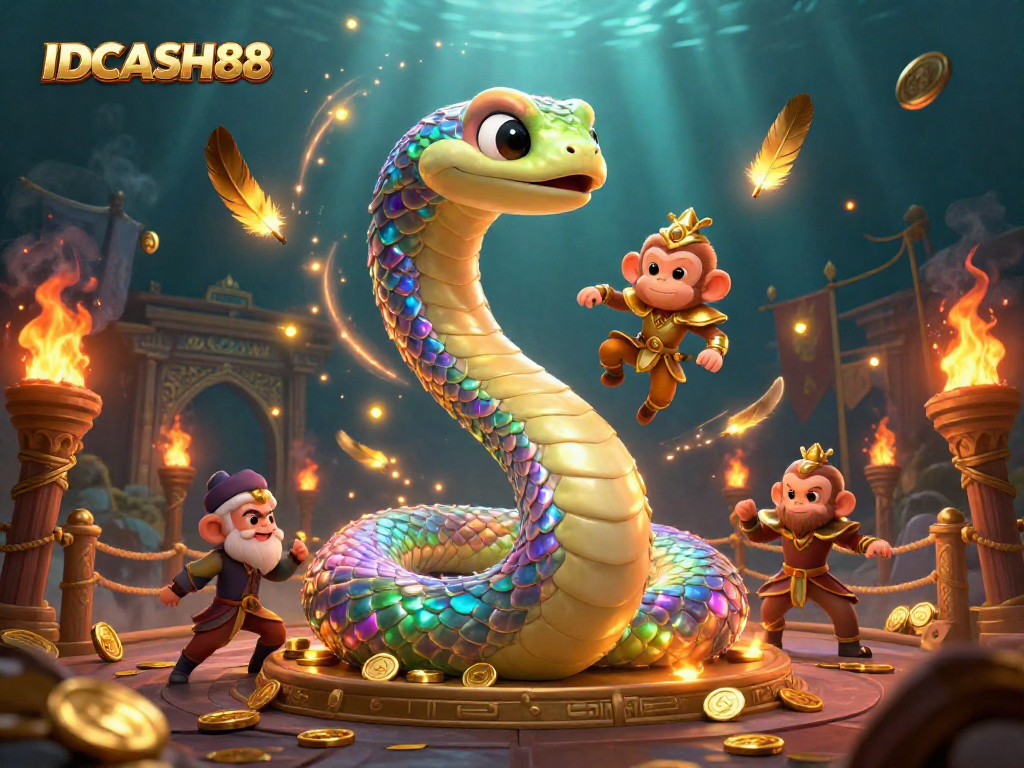 Experience the vibrant world of IDCASH88 with dazzling gaming visuals and rich casino elements.