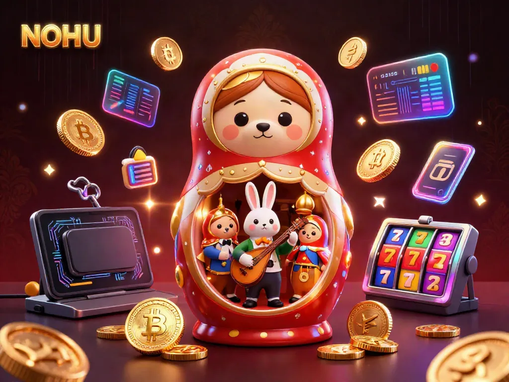 Experience excitement at NOHU with a vibrant 3D illustration showcasing casino-themed characters and elements in action.