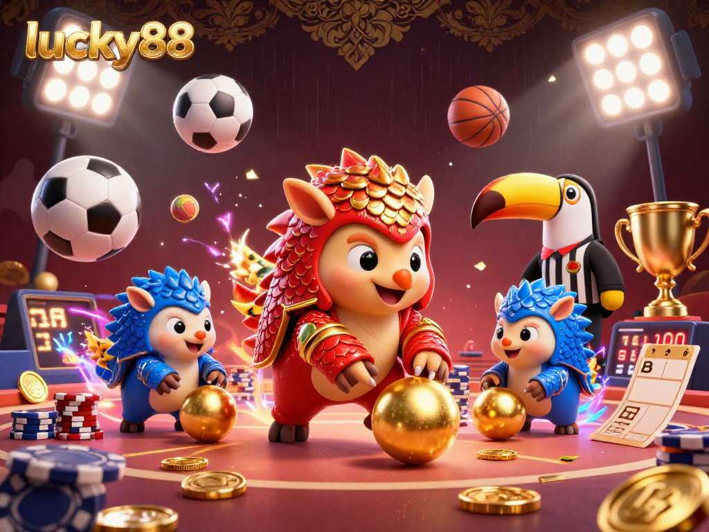 Experience thrilling bets at lucky88 with vibrant pangolin rivals amidst dynamic sports elements.