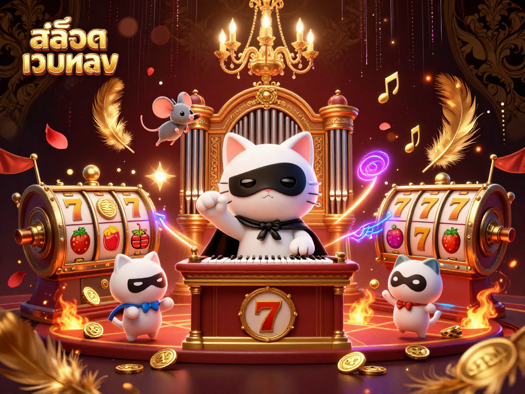 Experience excitement with สล็อตเว็บตรง featuring slot reels and dynamic casino elements in a vibrant 3D illustration.