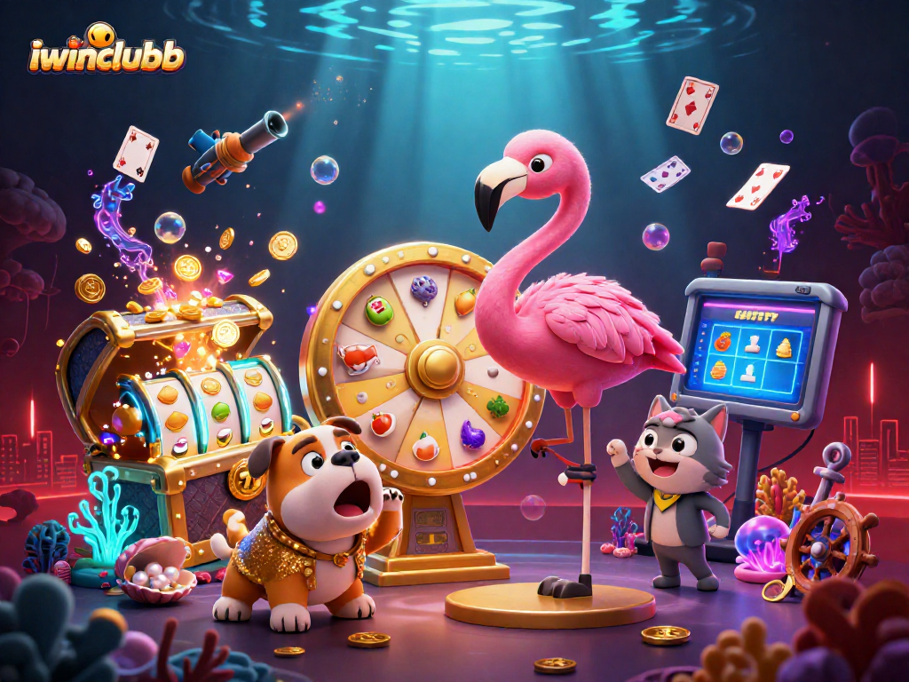 Experience thrilling prizes at iwinclubb with a dynamic game show scene filled with riches and excitement.