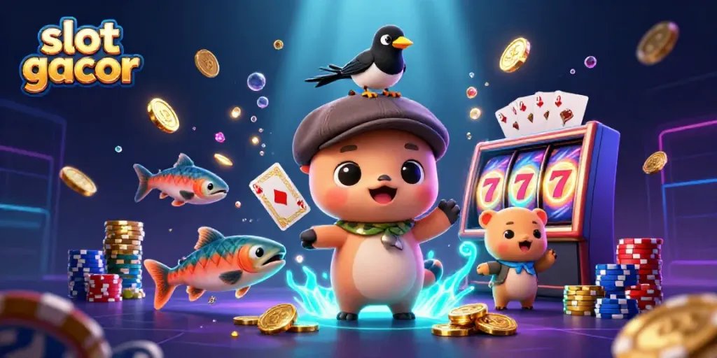 Experience the thrill of slot gacor with animated fantasy characters and vibrant casino elements!