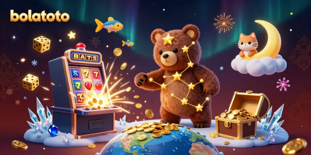 Catch jackpots and play slots with bolatoto in a vibrant cosmic party of casino fun!