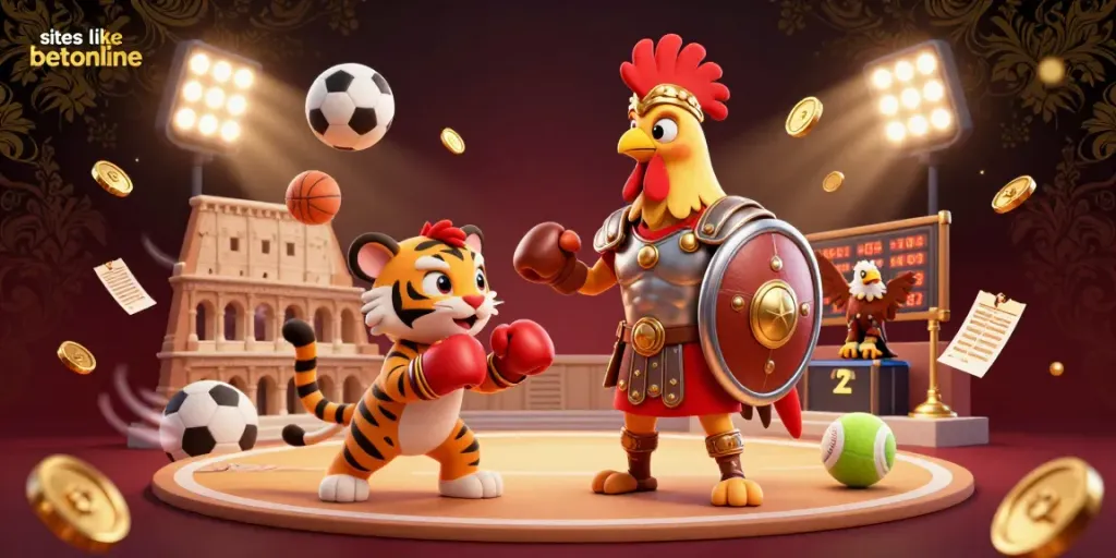 Experience gaming thrills with sites like betonline featuring dynamic sports elements and vibrant characters.