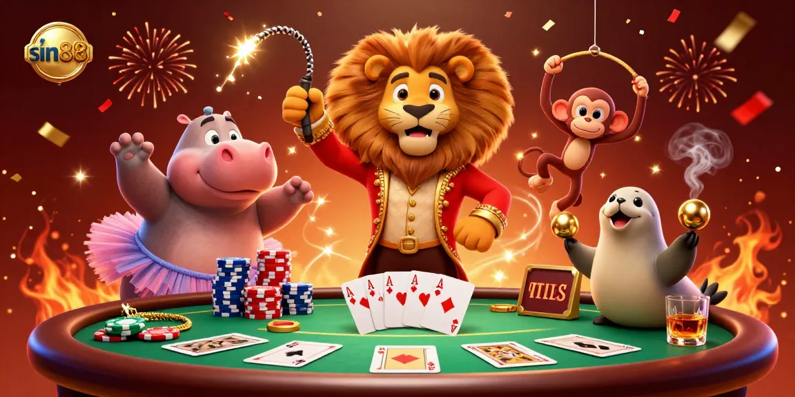 Experience the excitement of sin88 with dynamic characters and colorful casino elements in this vibrant 3D illustration.