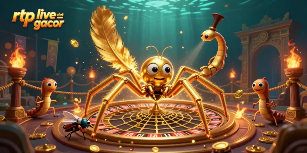 Experience the excitement of rtp live slot gacor with this vibrant illustrated casino scene.