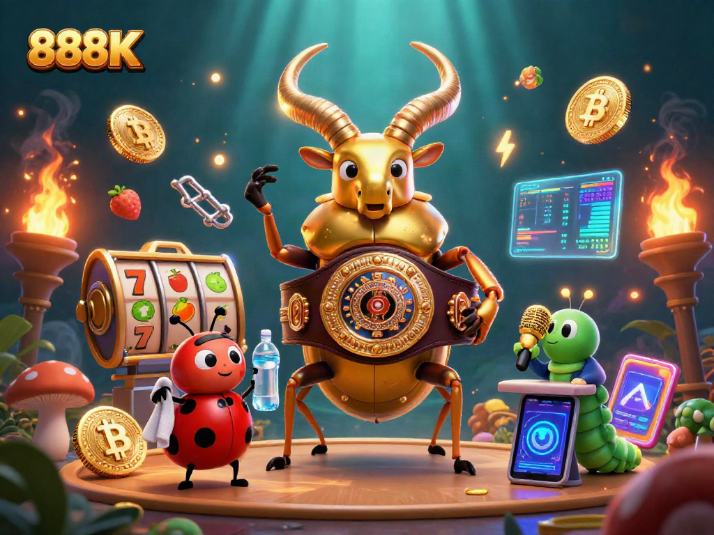 Experience thrilling jackpots with 888K in this animated casino showdown featuring colorful slot games.