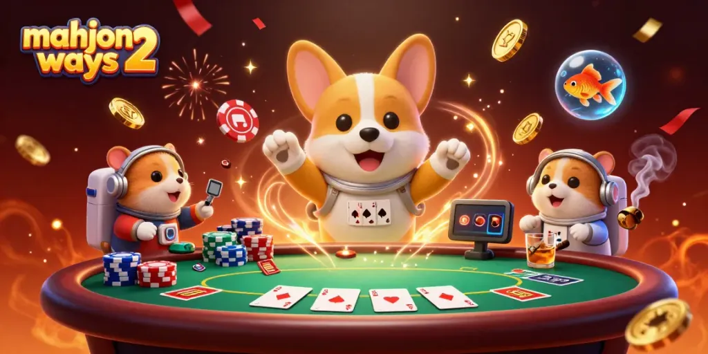 Experience the excitement of mahjong ways 2 with a thrilling casino scene featuring floating coins and vibrant characters.