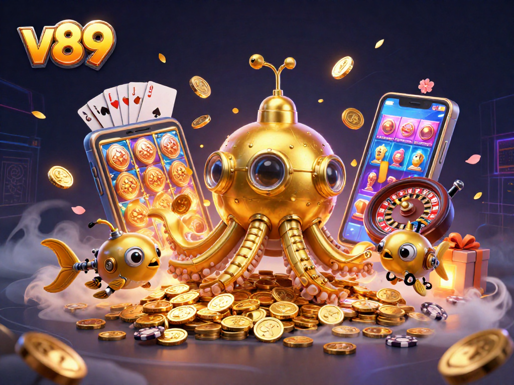 Menangkan permainan slot di v89 dengan ilustrasi kasino 3D kaya detail yang menampilkan karakter menarik.