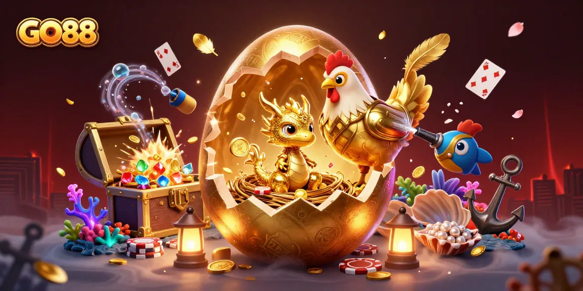 Win big with GO88's exciting golden dragon and poker chip adventure!