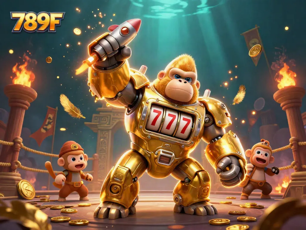 Engage with thrilling gameplay at 789F with a vibrant gorilla mech and dynamic casino elements.