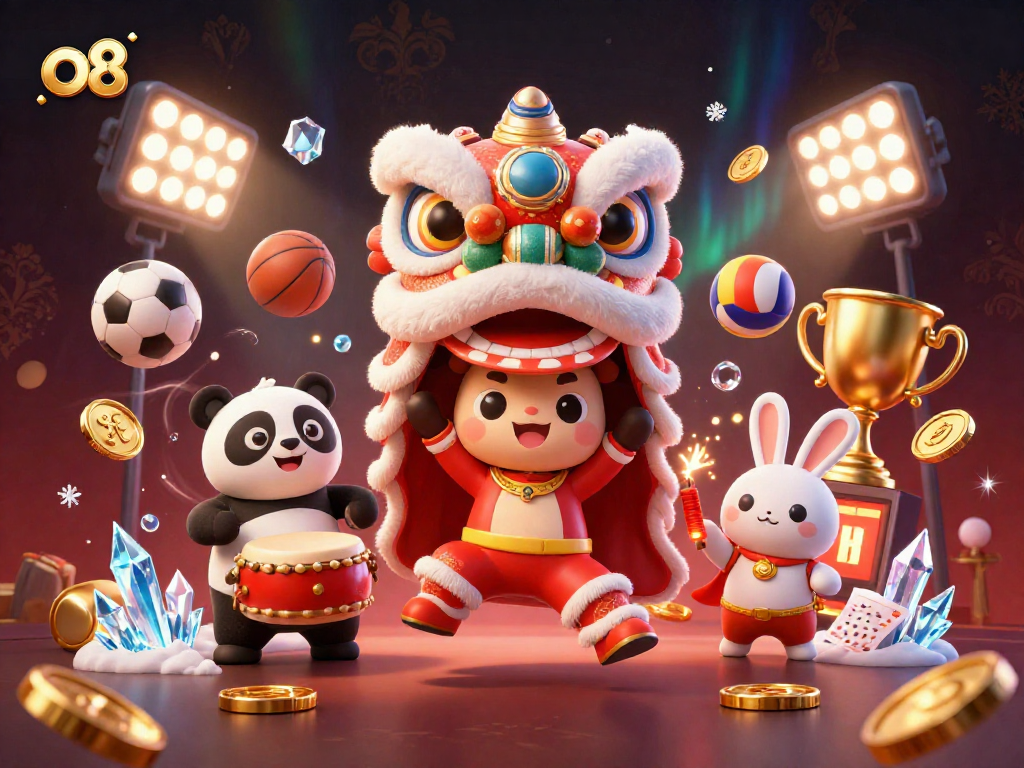 Engage in thrilling gameplay at o8 with a vibrant celebration of luck and sports elements.