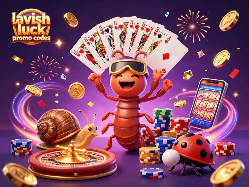 Spin to win with lavish luck promo codes! Discover a vibrant casino scene filled with excitement.
