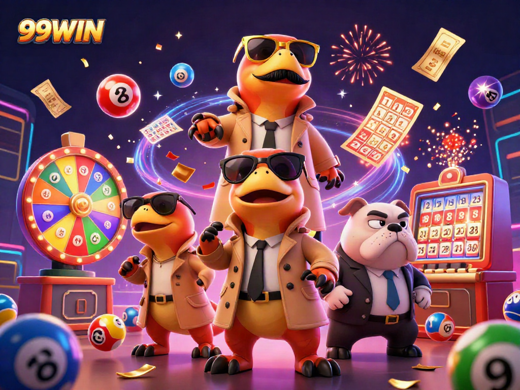 Experience the excitement of 99WIN with raptors in disguise trying to enter a casino lounge.