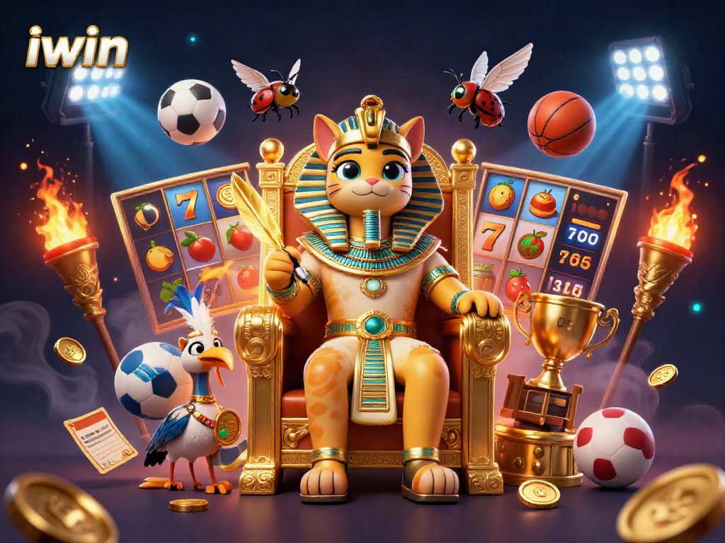 Experience the excitement of iwin with this vibrant 3D casino illustration showcasing thrilling slot elements and dynamic games.