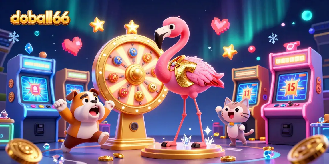Experience thrilling moments at doball66 with a vibrant game show scene featuring animated characters.