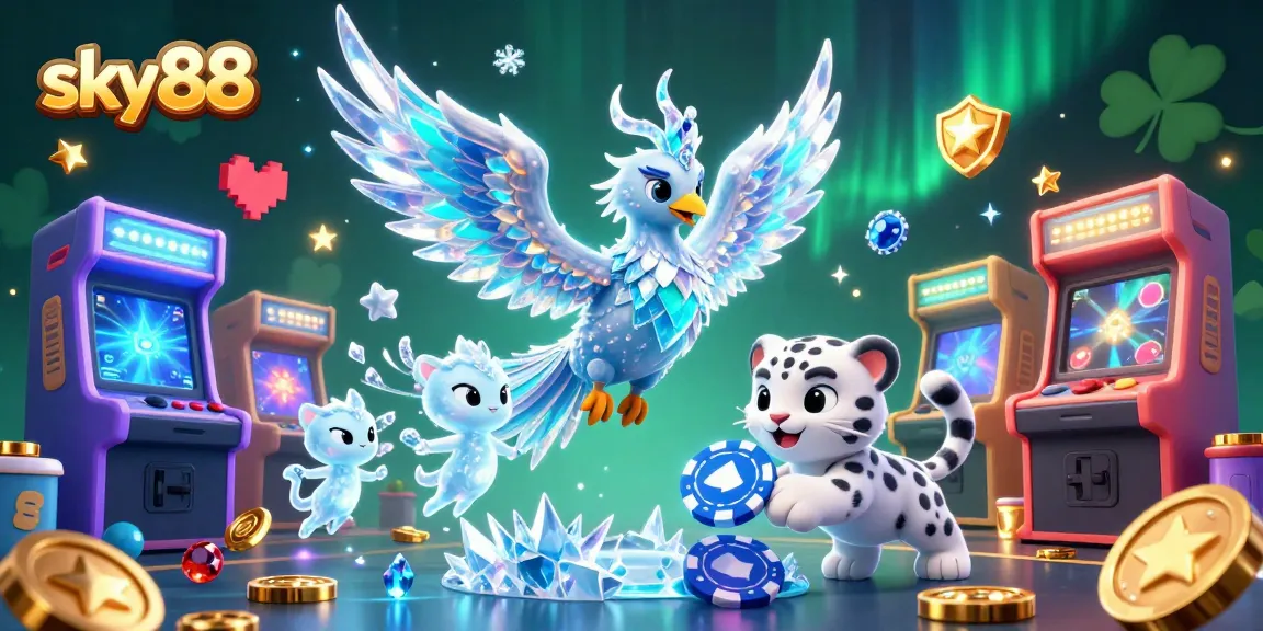 Experience thrilling gameplay with sky88's animated ice phoenix and enchanting characters.