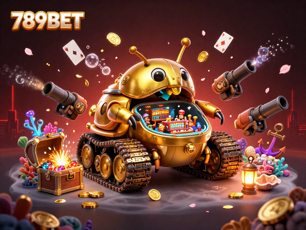 Experience the excitement of 789BET with a vivid 3D casino scene featuring unique elements.