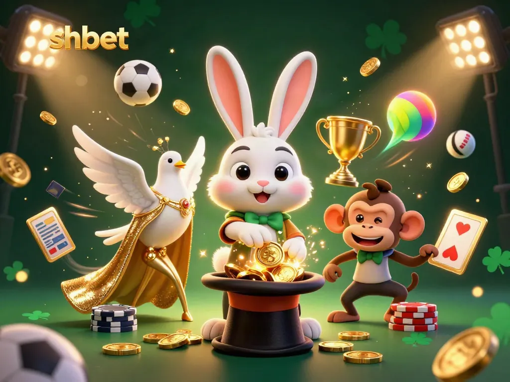 Experience excitement at SHBET with magical rabbits, sparkling coins, and thrilling sports elements.
