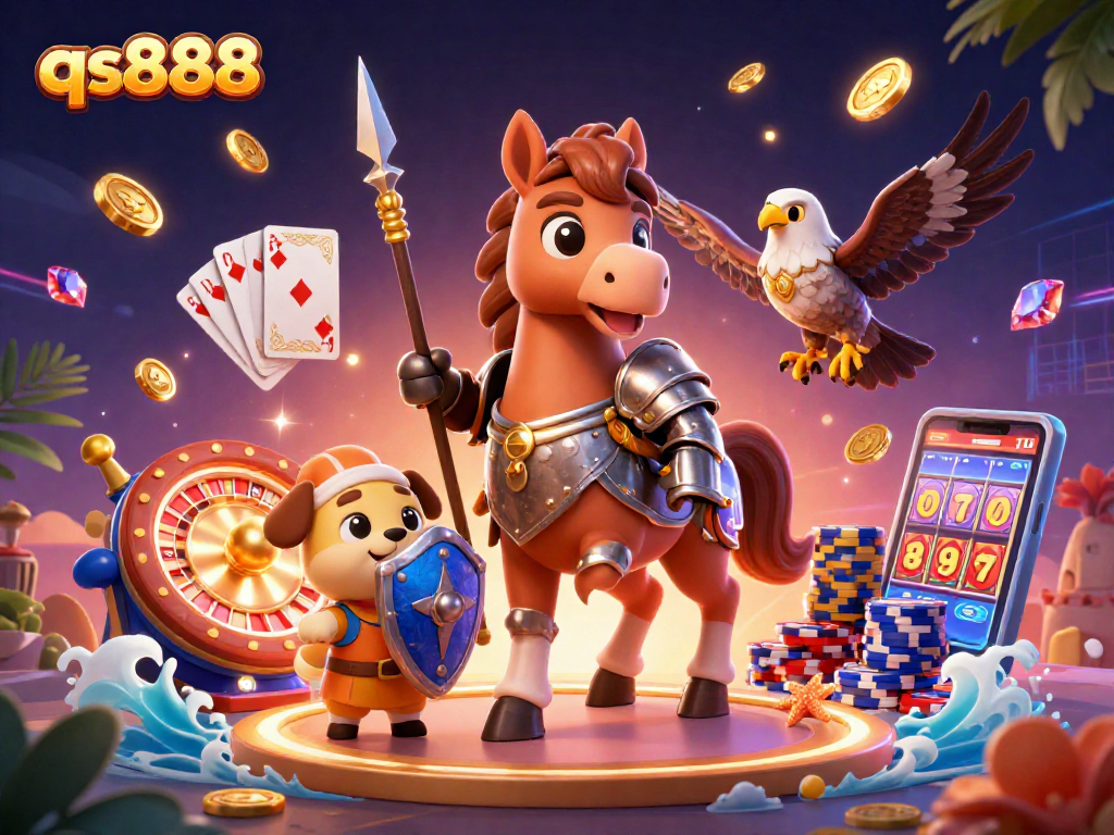 Spin the reels and win big with qs888, showcasing a vibrant 3D casino adventure filled with excitement.