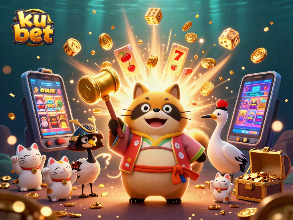 Engage with ku bet players amid a vibrant casino scene featuring rich visuals and gaming elements.