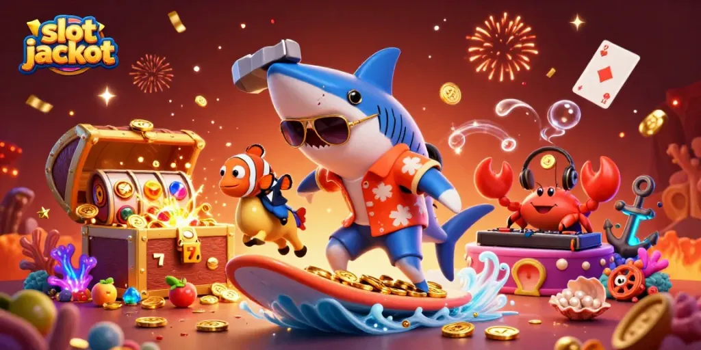 Experience the thrill of slot jackpot wins with an exciting underwater casino scene featuring vibrant characters.