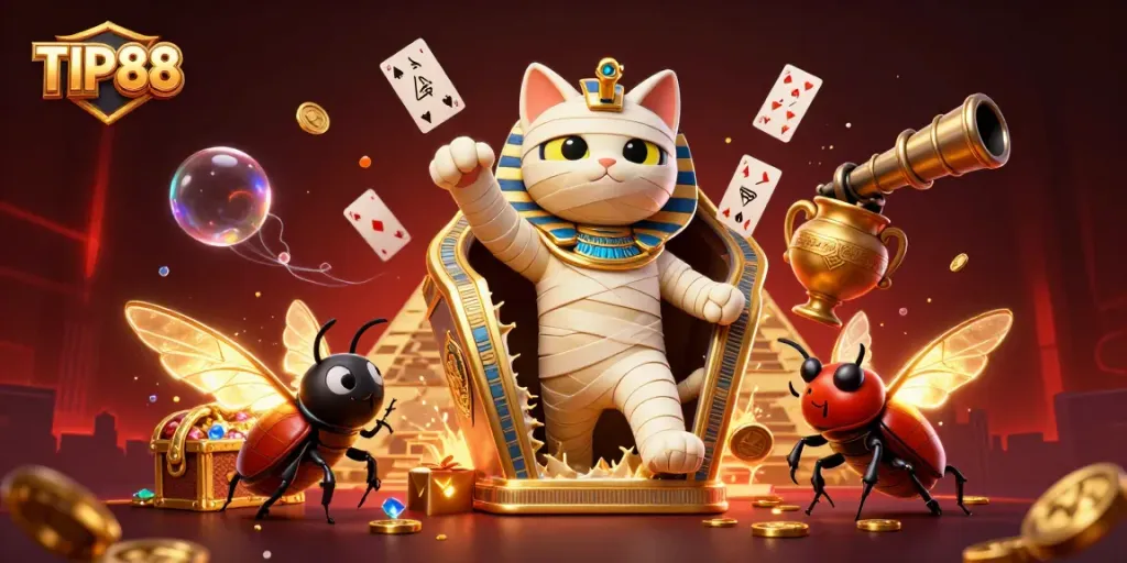 Betting on TIP88: Enjoy vibrant gaming adventures in an ultra-detailed pyramid casino.