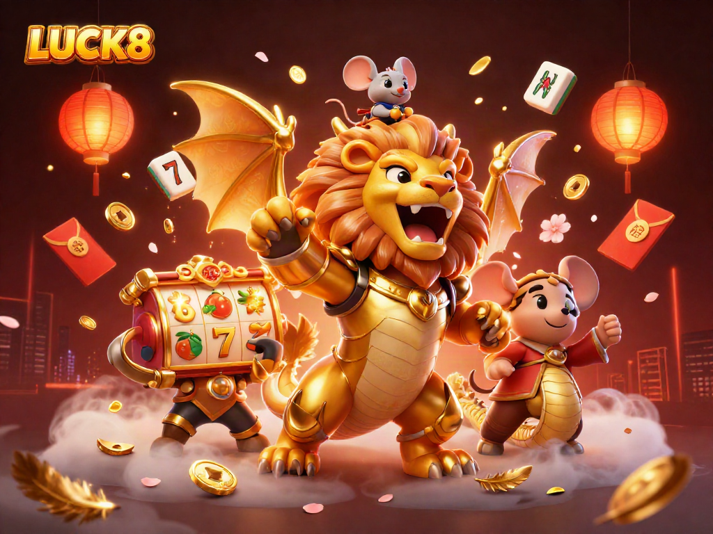 LUCK8 chơi trò chơi casino với các biểu tượng trái cây trên cuộn máy.