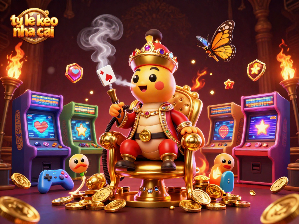 Experience the excitement of ty le keo nha cai with a vibrant 3D casino illustration featuring unique characters and game elements.