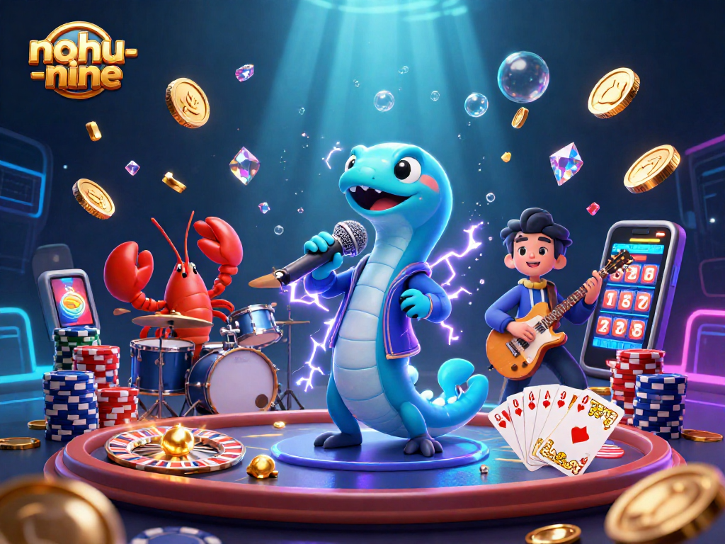 Engage with nohu-nine's thrilling casino atmosphere featuring playful characters in a vibrant underwater scene.