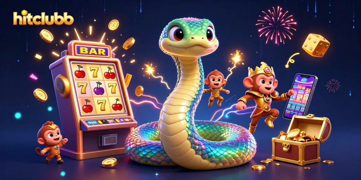 Experience the thrill at hitclubb with a vibrant 3D casino scene featuring a jackpot explosion and shimmering characters.
