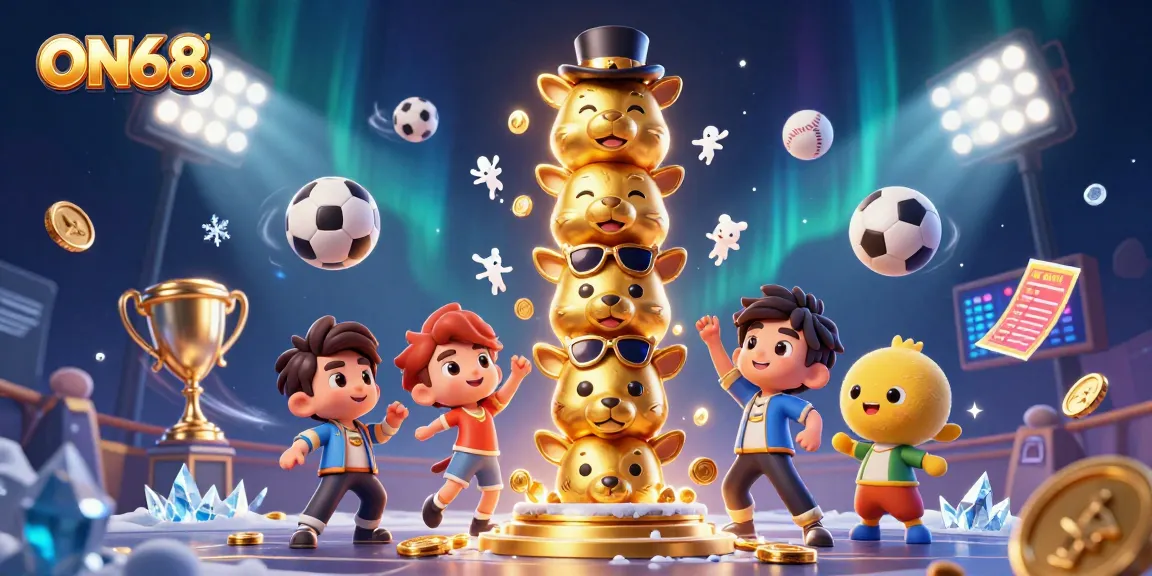 Play exciting games at ON68 with a captivating 3D casino experience featuring lively characters and gambling elements.