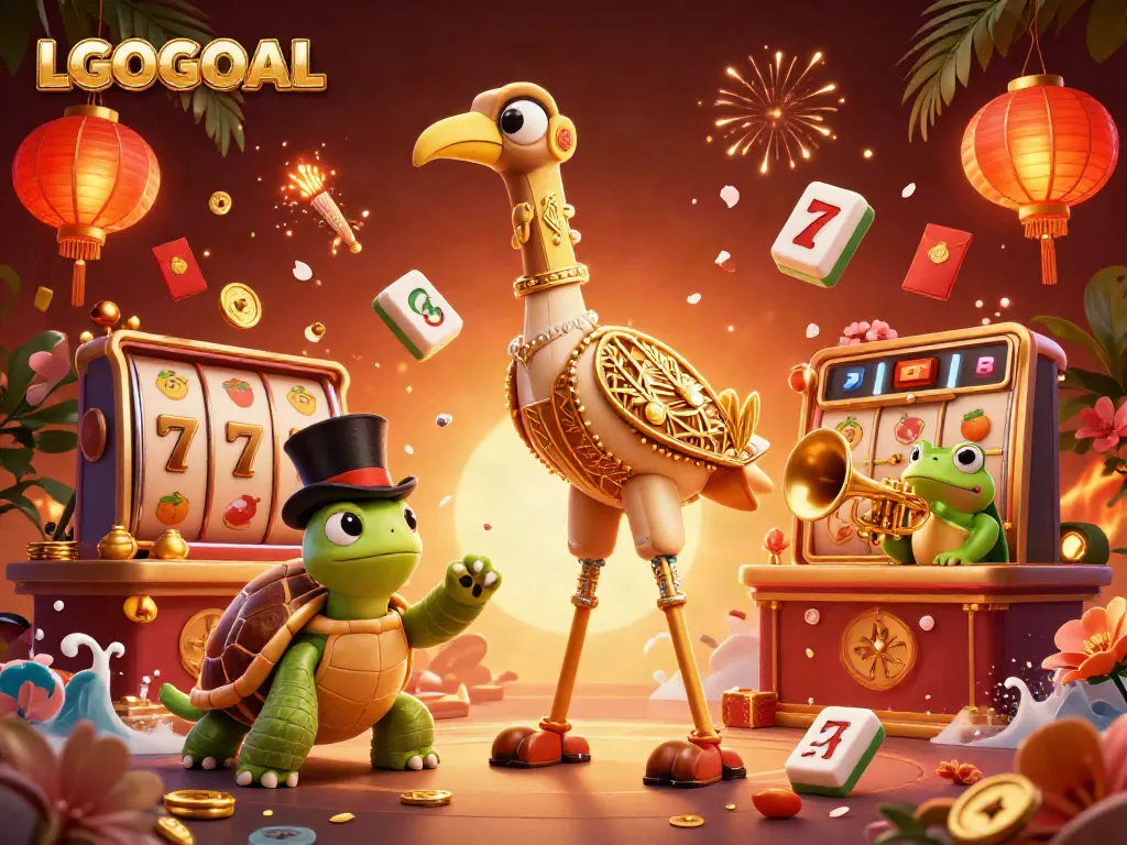 Experience winning excitement at LGOGOAL with vibrant 3D casino characters and symbols.