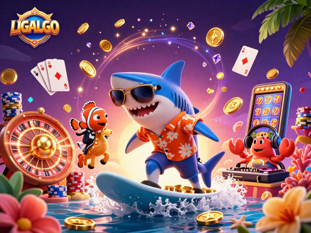 Experience the thrill of LIGALGO with a vibrant 3D illustration of a casino adventure!