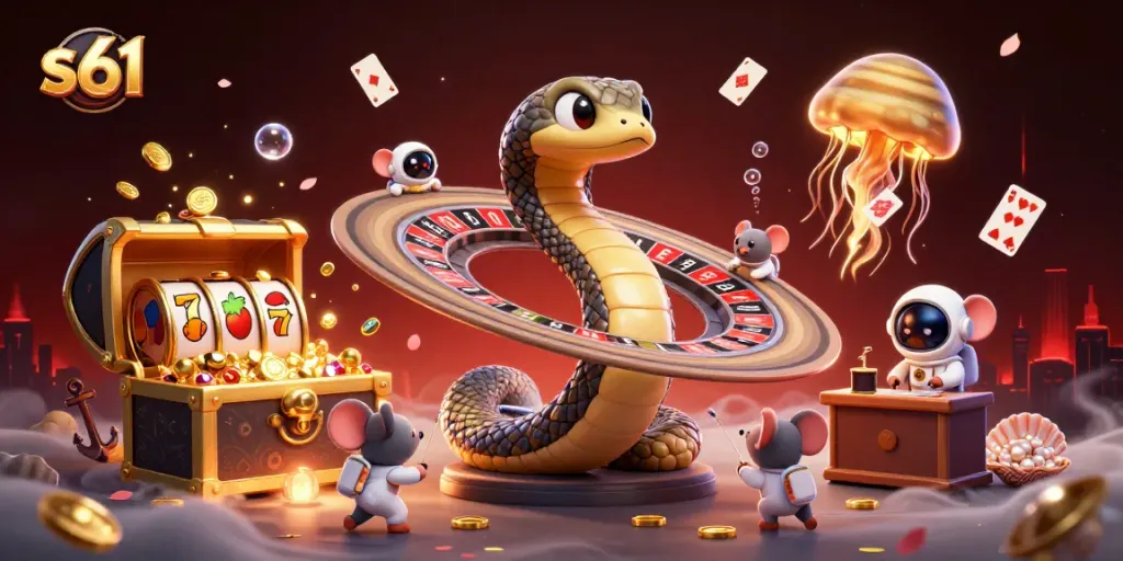 Place bets on the dynamic s61 roulette wheel with astronauts in a thrilling casino universe.