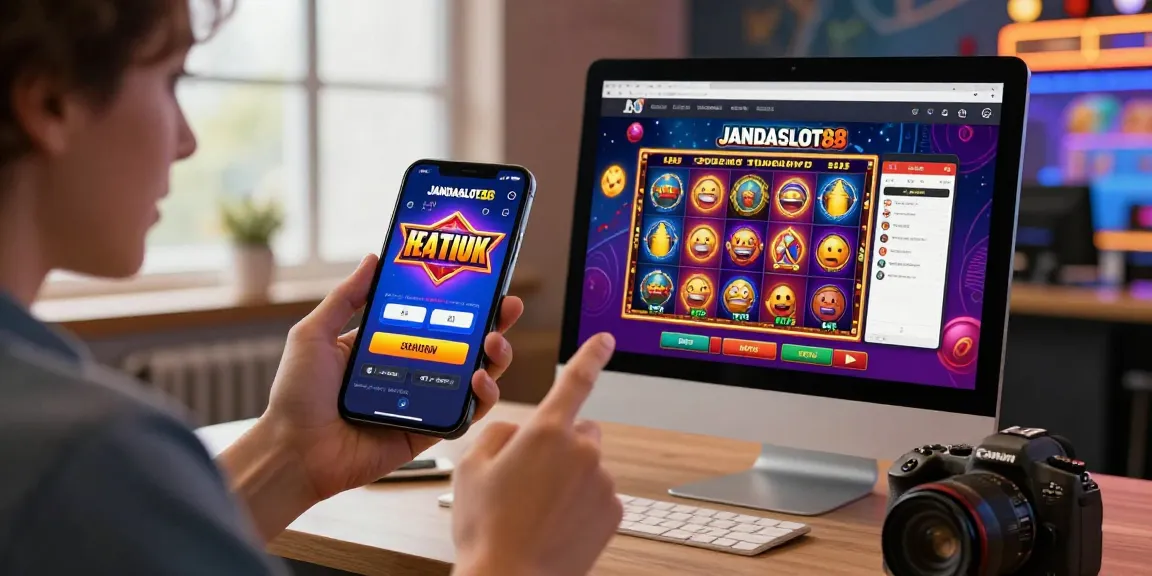 Pengguna mengakses jandaslot88.com melalui smartphone dan desktop dengan antarmuka yang menarik.