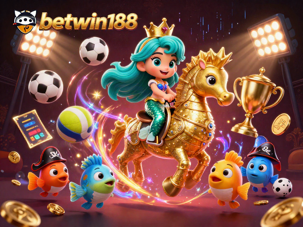 Experience thrilling action at betwin188 with vibrant 3D cartoon characters in a dynamic casino scene.