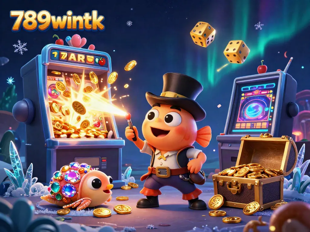 Engage with 789wintk through a lively 3D scene featuring an anglerfish and other characters guiding players to jackpot rewards.