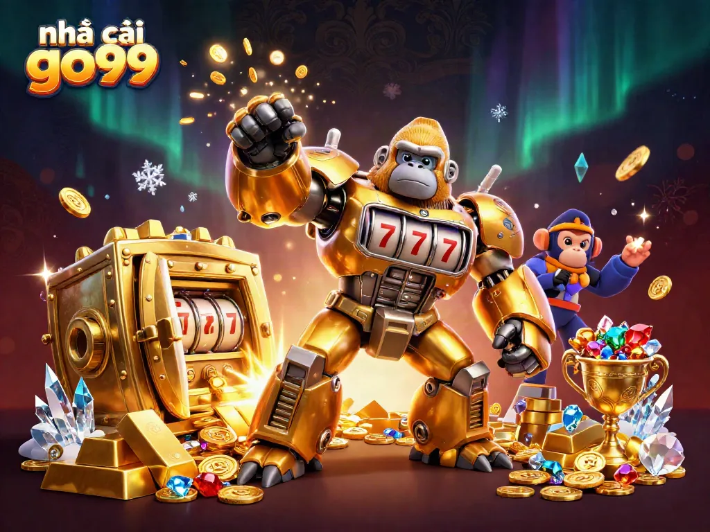 Experience the excitement with nhà cái go99, where golden gorilla mechs and jackpots merge in action.